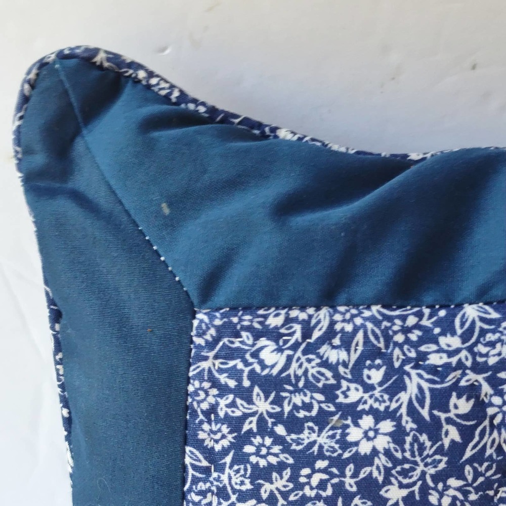 Vintage Handmade Quilted Blue Whine Prarie Bonnet Girl Throw Pillow - Picture 6 of 7